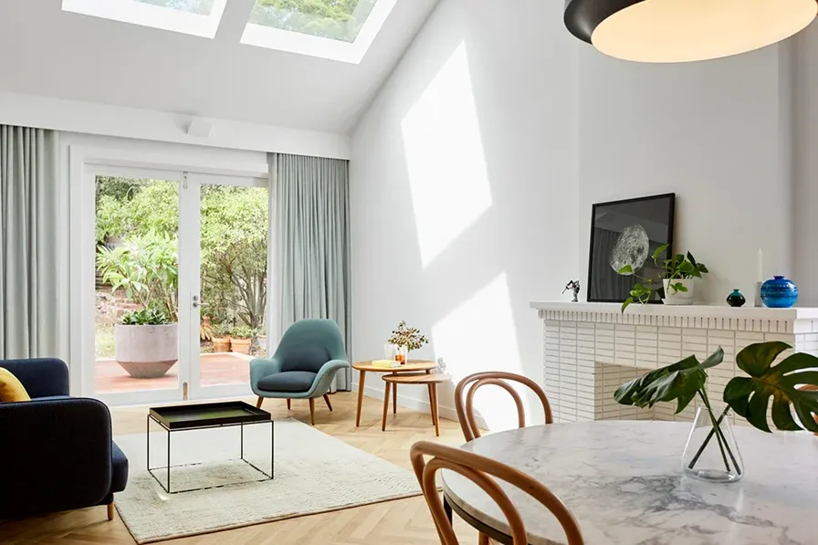 Bright and airy living space with a minimalist design