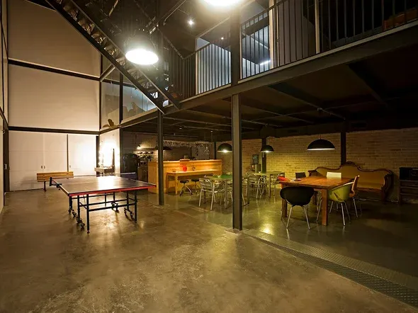 Spacious interior with a ping pong table dining area Spacious interior with a ping pong table, dining area