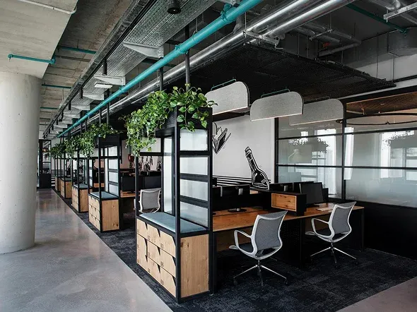 office workspace featuring wooden desks office workspace featuring wooden desks